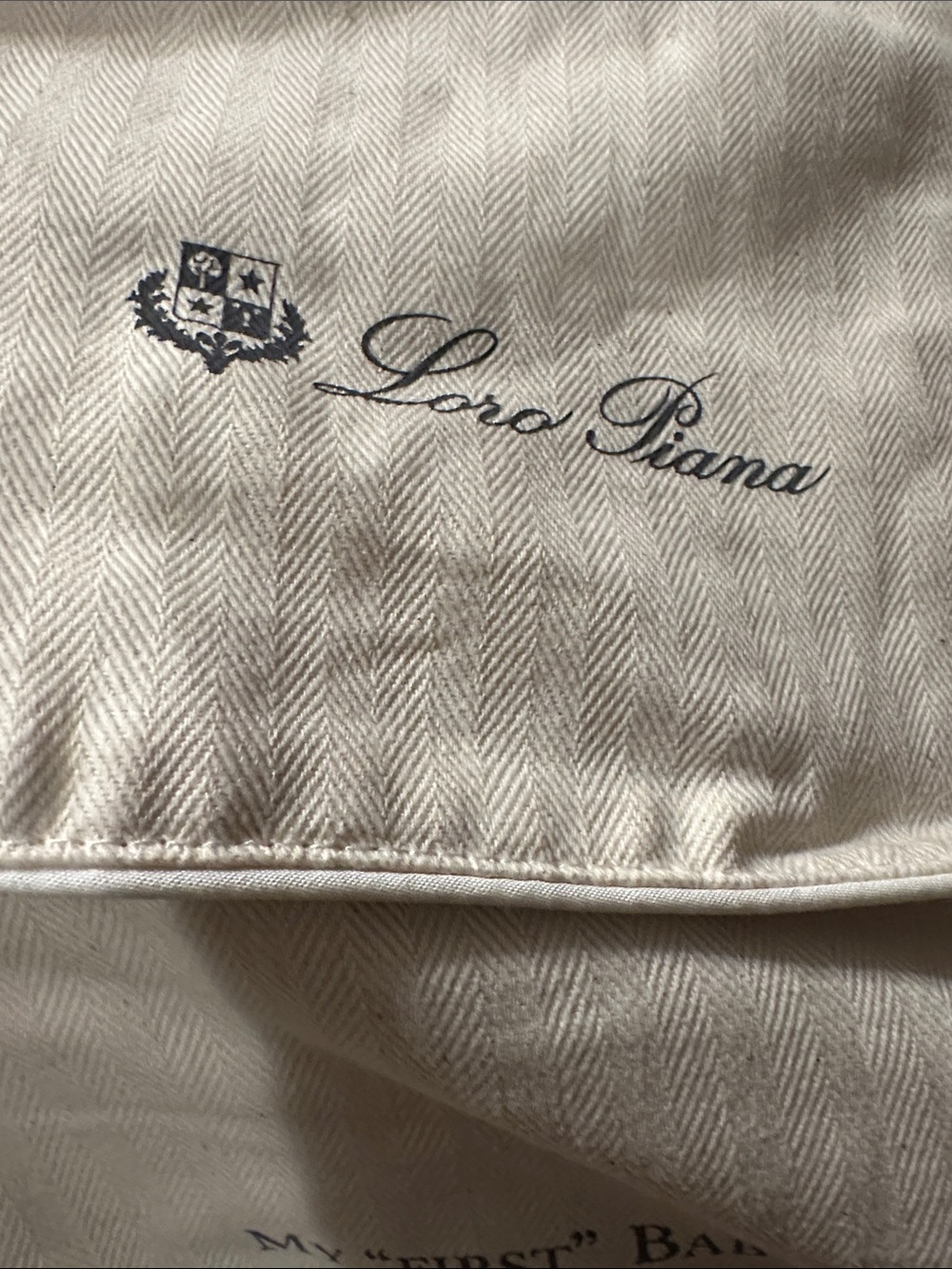 Loro Piana Cream Herringbone Chinos